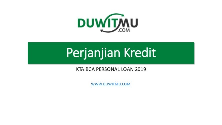 Kta kredit tanpa agunan bca