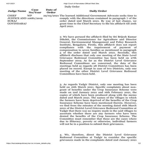 Ktaka hc mar 29 order