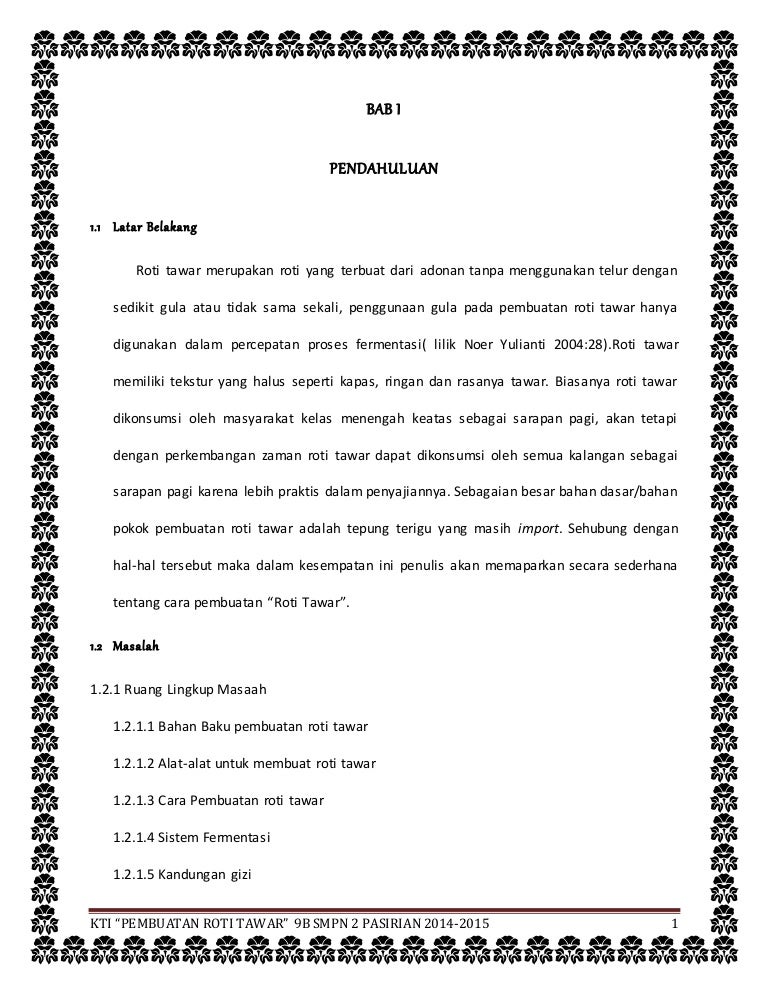 Bab I Iv Pembuatan Roti Tawar Agustina Dkk
