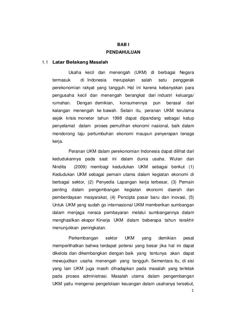 Persepsi Para Pelaku Ukm Usaha Kecil Dan Menengah Terhadap P