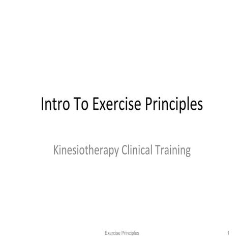 EXERCISE PRINCIPLES