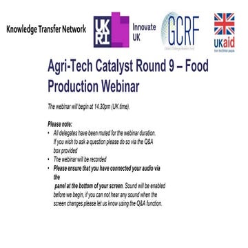 Agri-Tech Catalyst Round 9 – Food Systems and Nutrition