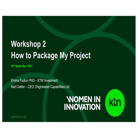 Women in Innovation - Project Planning "How to Package My Project