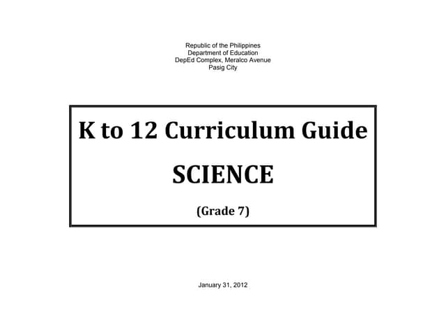 DepED K to 12 English Grade 7 Curriculum Guide (CG) --> 1-10-2014 | PDF