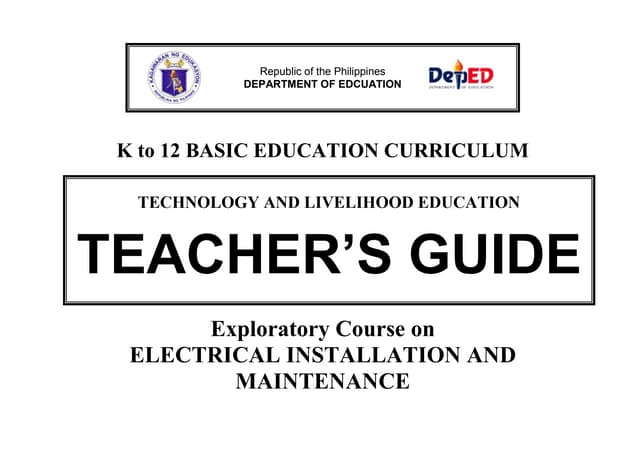 K to 12 electrical teacher's guide