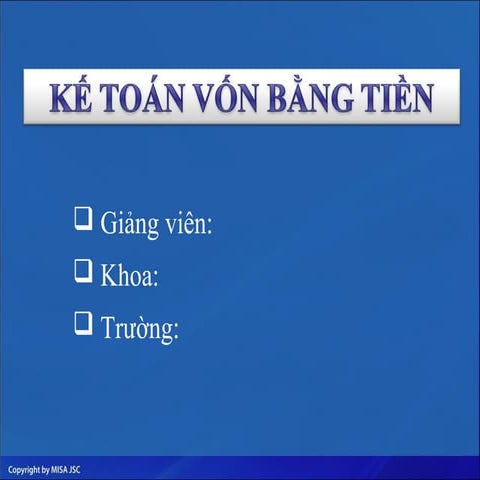 Kế toán vốn bằng tiền