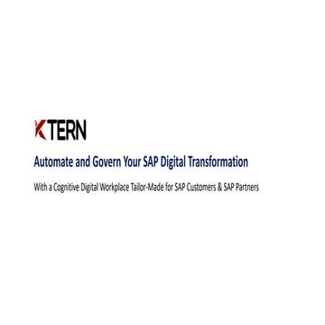 KTern - Cognitive Digital Workplace Tailor-Made for SAP Customers and SAP Partners