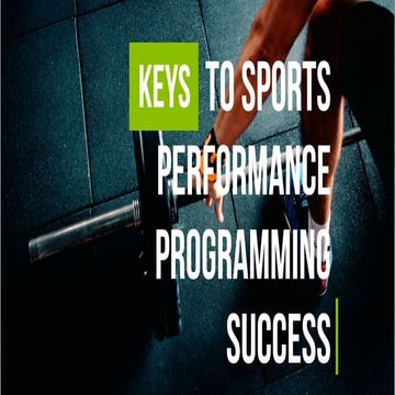 5 Keys to Sports Performance Programming Success | PPT