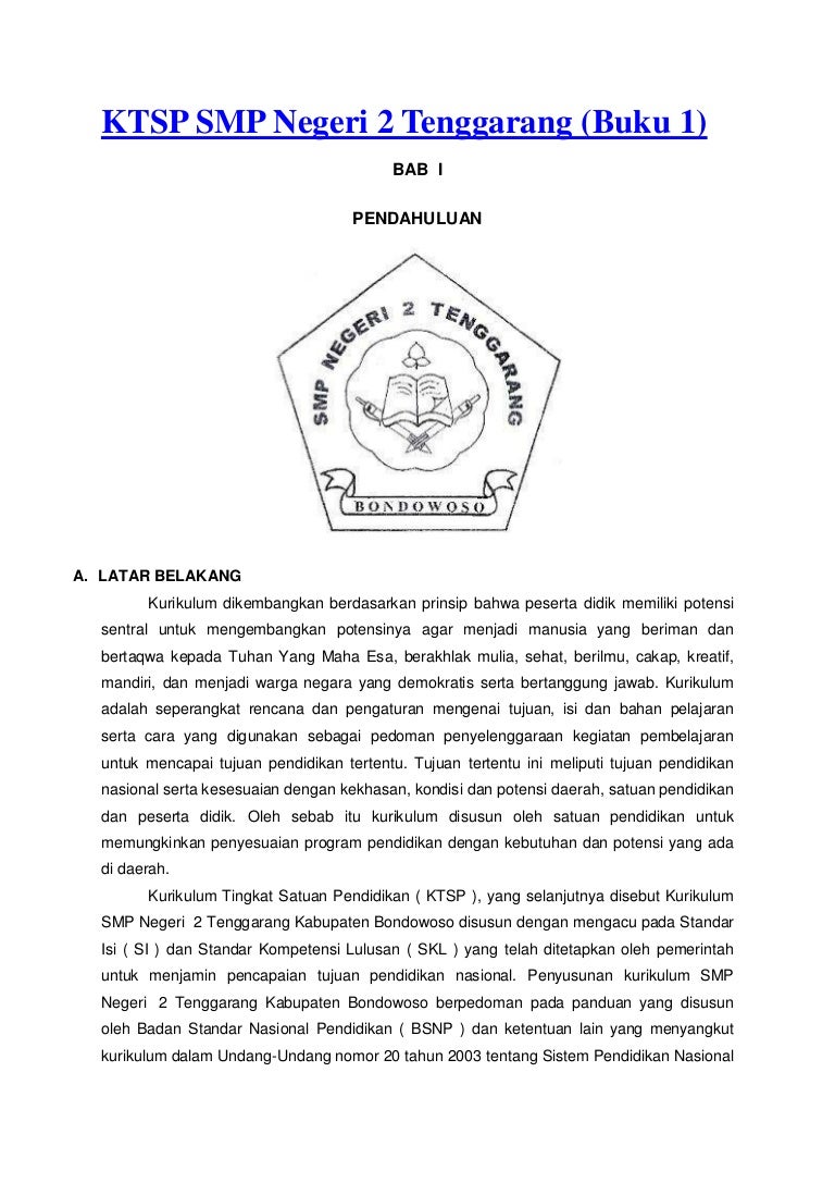 Ktsp Smp Negeri 2 Tenggarang