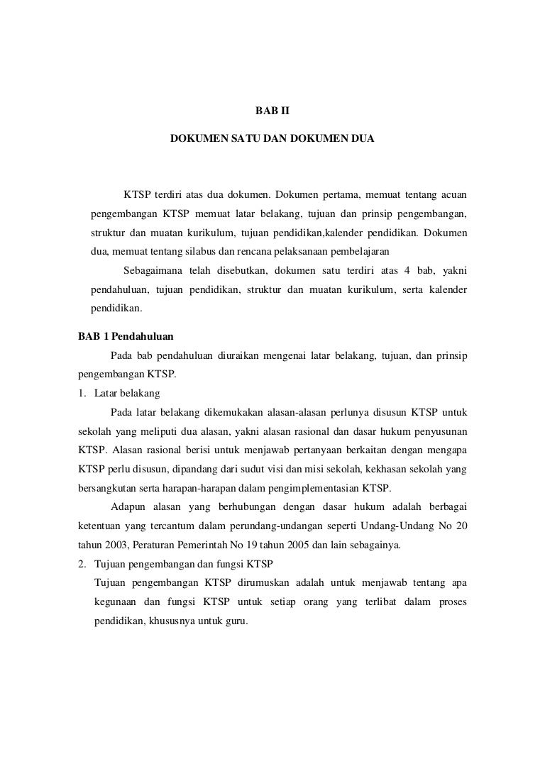 Ktsp Terdiri Atas Dua Dokumen