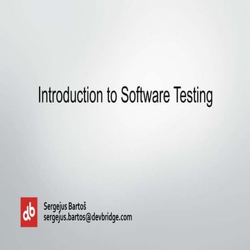 1st lecture on software testing given to KTU students. September 2015 | PPT