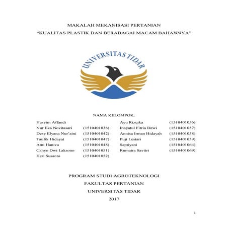 Kualitas Plastik Dan Berbagai Macam Bahannya Pdf