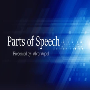 Parts of speech