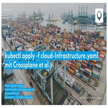 kubectl apply -f cloud-Infrastructure.yaml mit Crossplane et al.