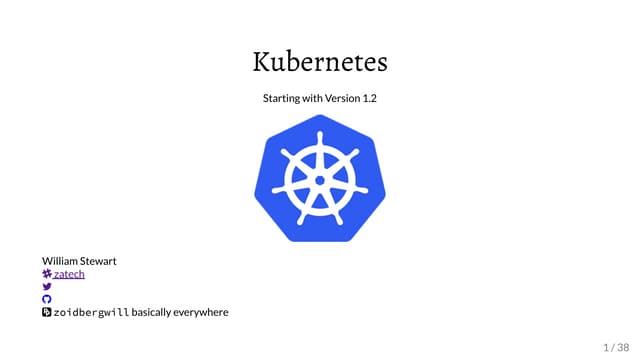 Kubernetes  - Starting with 1.2