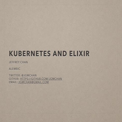 Kubernetes and elixir