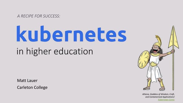 Kubernetes in Higher Education