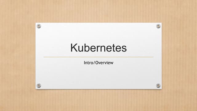 Kubernetes intro