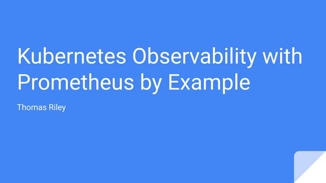Kubernetes Observability with Prometheus by Example