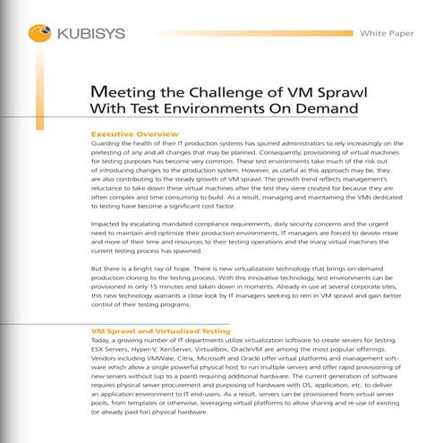 Kubisys   White Paper