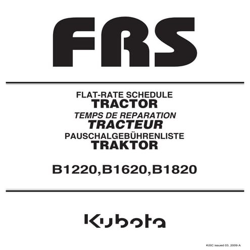 Kubota b1620 tractor parts catalogue manual | PDF