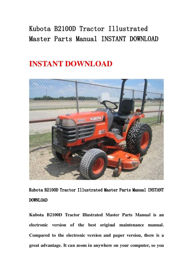 Kubota B1750 B1750hst Tractor Workshop Service Repair Manual