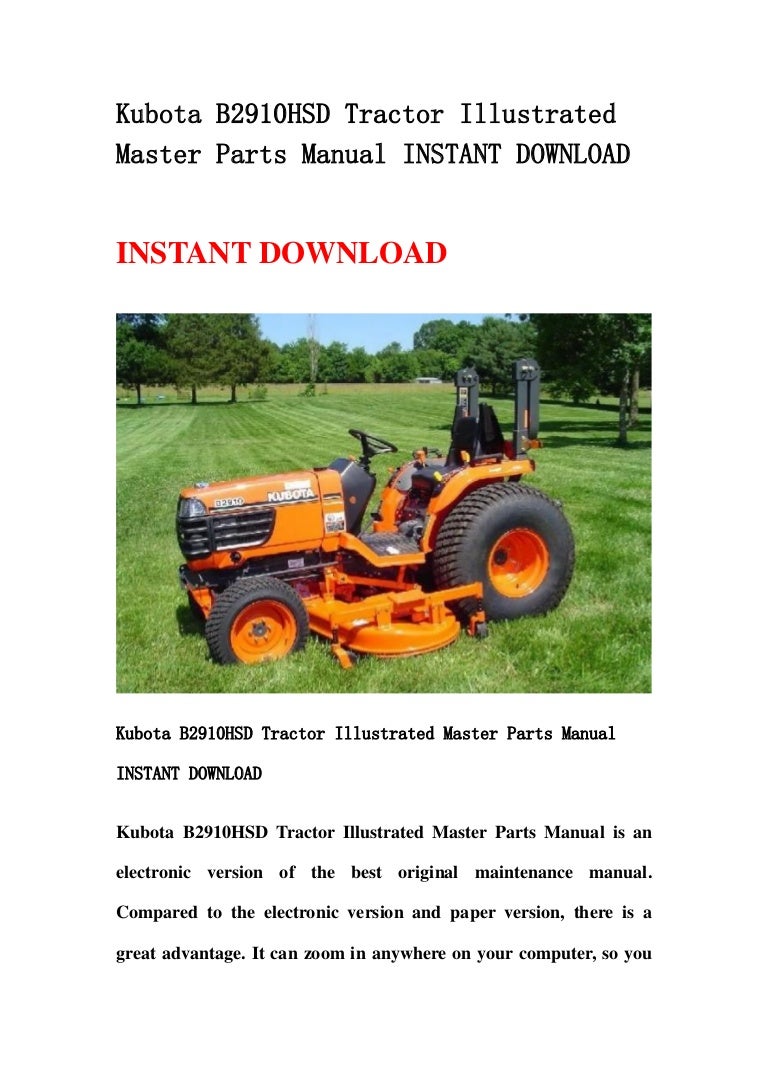 Kubota B1750 B1750hst Tractor Workshop Service Repair Manual