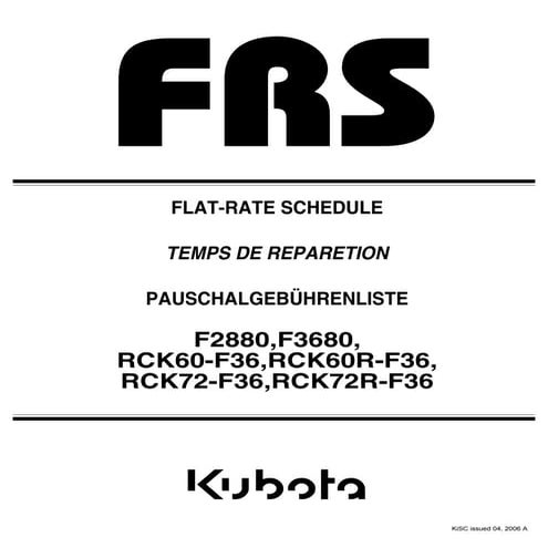 Kubota f2880 parts catalogue manual | PDF