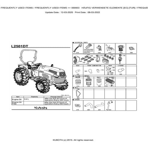 Kubota L2501DT Tractor Parts Catalogue Manual (Publishing ID BKIDK5230).pdf