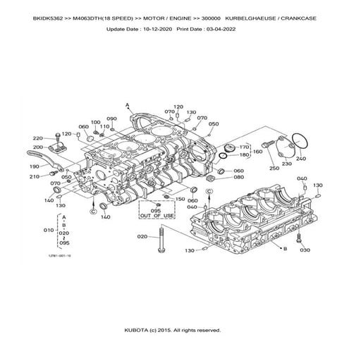 Kubota M9960DTHC Tractor Parts Catalogue Manual (Publishing ID ...