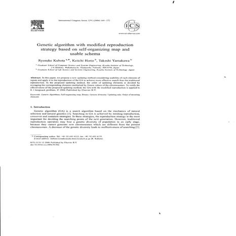 Kubota, r. 2006: genetic algorithm with modified reproduction strategy based ...