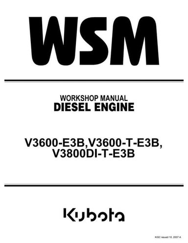 Kubota v3800 di t-e3b diesel engine service repair manual