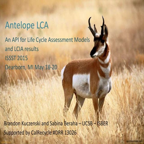 Antelope: A Web service for publishing Life Cycle Assessment models and resul...