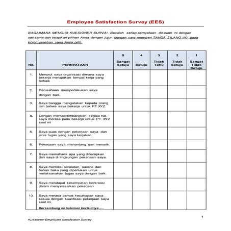 Employee satisfaction survey