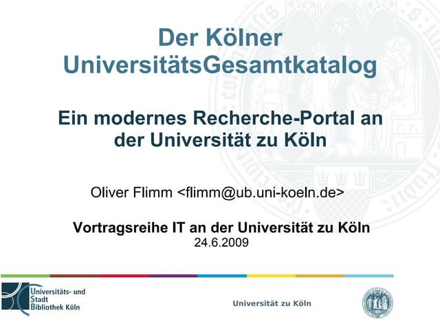 Der Kölner UniversitätsGesamtkatalo...