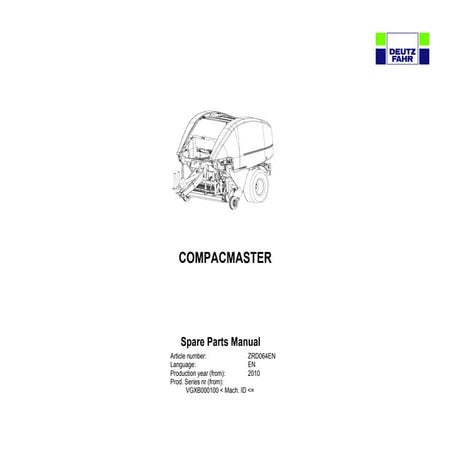 Kuhn compacmaster fixed chamber baler with integrated wrapper