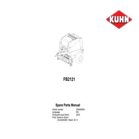 Kuhn fb2121 fixed chamber balers