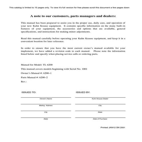 Kuhn landsman 6200 manual