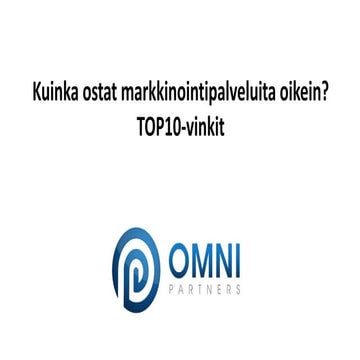 Miten ostan markkinointipalveluita