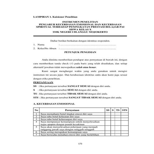 Kuisioner saya...llike this