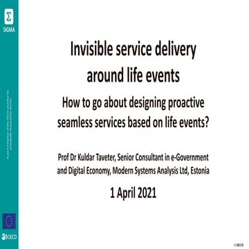 Kuldar Taveter, invisible service delivery around life events, public service...