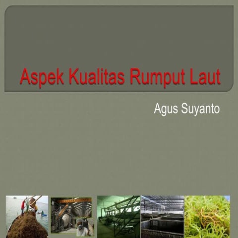 Pemanfaatan dan pengolahan rumput laut | PPTX