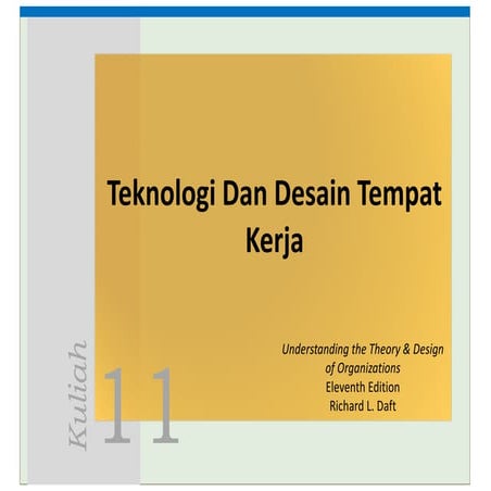 Teknologi dan Desain tempat Kerja