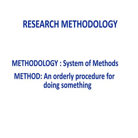 Methodology vs Method