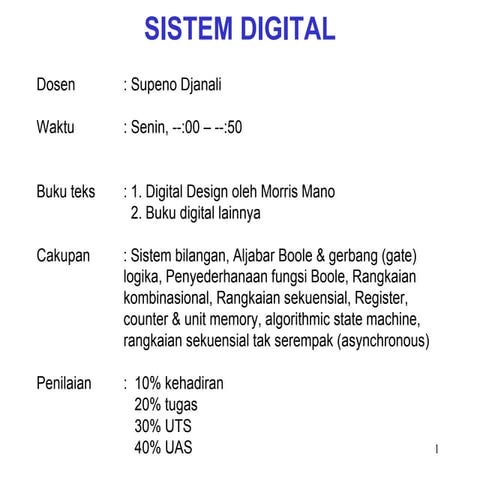 Kuliah 1 sistem digital | PPT