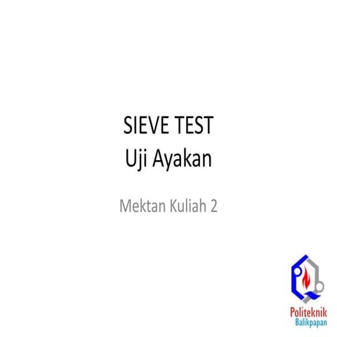 Mekanika Tanah - Sieve Analysis