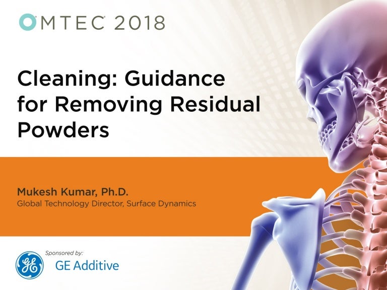 Additive Manufacturing Cleaning Guidance for Removing Residual Pow…