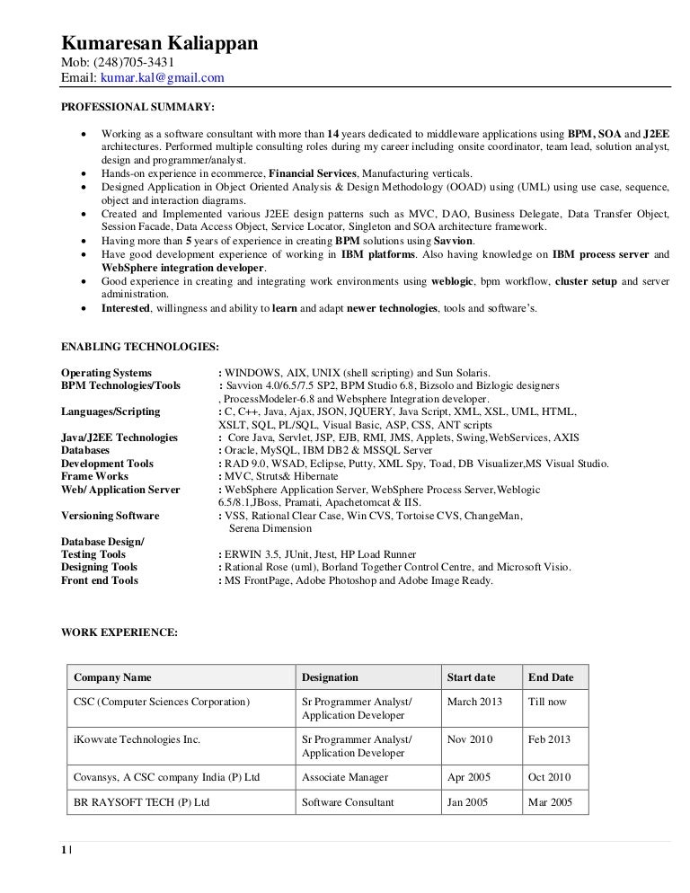 qtp resume