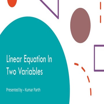 Linear Equation In Two Variables NCERT Class 9th Mathematics.pptx