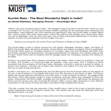 Kumbh Mela - Knowledge Must